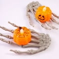 thumbnail image 5 of Paquete de 12 luces de té de linterna parpadeantes LED, velas de calabaza que funcionan con pilas Luz para el festival de otoño Noche de Halloween Fiesta, 5 of 5
