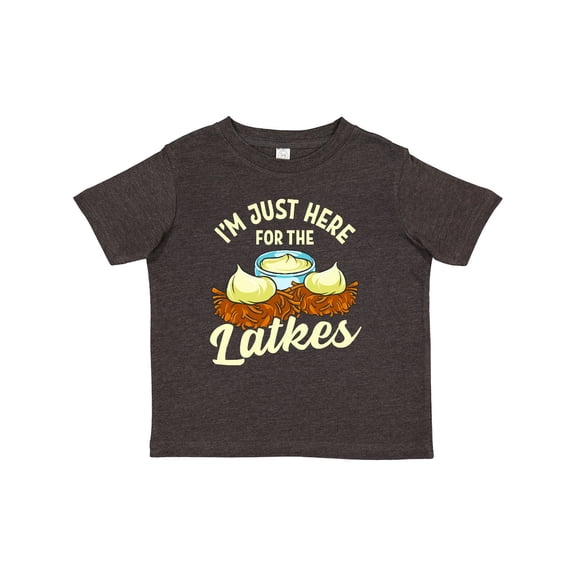 Inktastic Hanukkah Funny Here for Latkes Boys or Girls Toddler T-Shirt