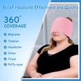 thumbnail image 5 of King Mills Plus Size Head Ache Relief Cap, Ideally Used as Ice Cap for Migraines, Migraine Mask for Face and Head with Ice or Warm Therapy Against Migraine, Headache, Concussions, and Tensions.Pink, 5 of 9