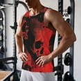 thumbnail image 5 of KLL Red And Black Abstract Skull Print Men's Muscle Gym Workout Stringer Tank Tops Bodybuilding Fitness T-Shirts Tank Tops Men-X-Large, 5 of 7