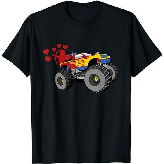 Monster Truck Toddler Boys Valentines Day Gifts For Kids T-Shirt