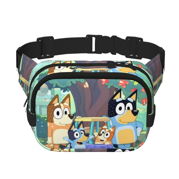 Saiise Bluey Print Fanny Pack Crossbody Bag for Women and Men, Belt Bag for Hiking Bum Bag with Adjustable Strap, Waist pack for Running Workout Sports Travel