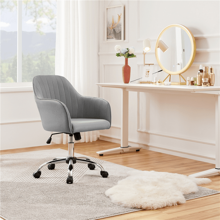 Velvet desk chair grey outlet