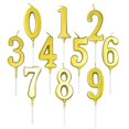 thumbnail image 5 of 10Pcs Birthday Cake Number Candle 3D Number Shape Cake Decoration For Celebrations Golden Party Atmosphere Enhancement, 5 of 5