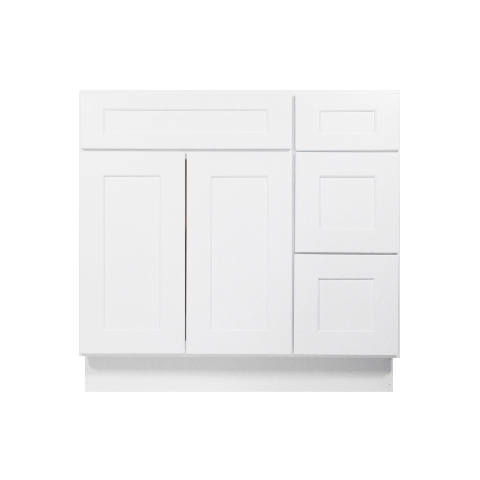Furinno Shaker Drawers Right Bath Vanity Cabinet without Top, Ready to Assemble, 21 D x 36 W x 34.5 H, White