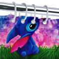 thumbnail image 2 of Stitch Shower Curtain Prevalent Water Repellent Art Print Bath Curtain for Family for Bathroom with 12 PCS Hooks ,3 Size, 2 of 9