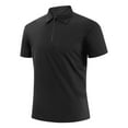 thumbnail image 4 of Men's Shirt Casual Short Sleeve Half Zip Stand Collar Breathable Wicking Athletic Tennis Workout Top Lightweight Comfort Fit Mens Work Shirts Summer Basic Tee Shirts, 4 of 9