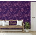 thumbnail image 5 of S4Sassy Vintage Floral Wallpaper- Purple Wall Covering,25" x 120" Self-Adhesive Textured Vinyl Walls Paper, Wall Wrap, Easy DIY Walls Covering For Farmhouse Bedroom, Living Room, Living Space, 5 of 9