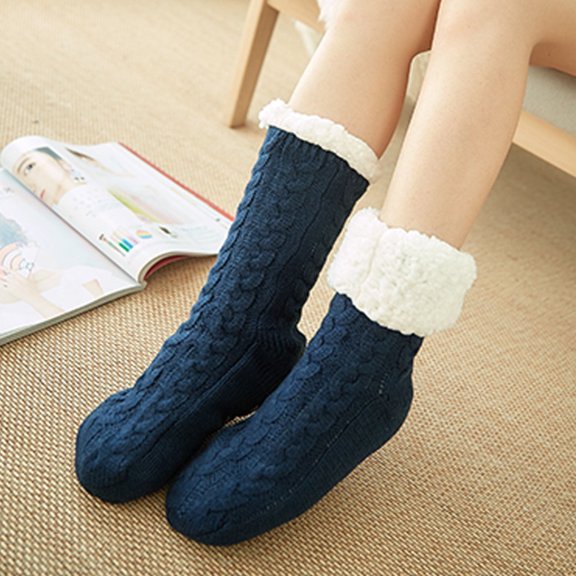 BONIXOOM 1 Pair Socks for Women Fashion Ankle Shaping Slipper Socks Dark Blue