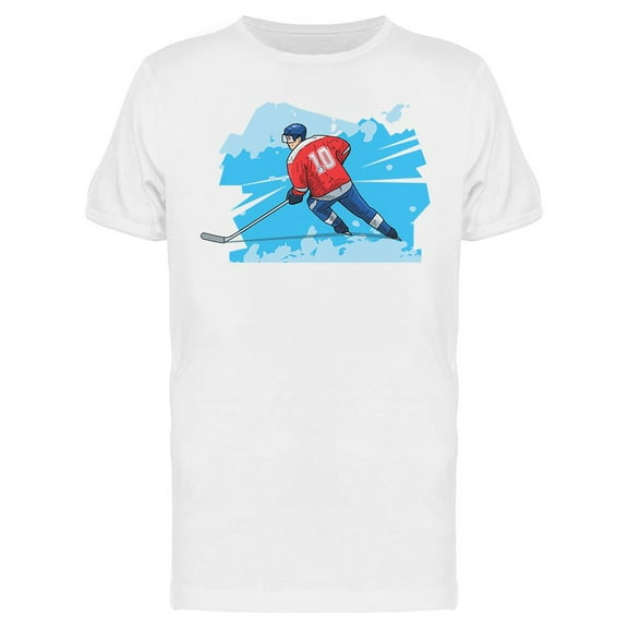 Hockey Player Colored Design T-Shirt Men -Image by Shutterstock, Male x-Large