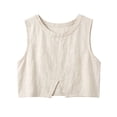 thumbnail image 7 of Shihyeh Women’s Fashion Button Front Solid Color Linen Blend Sleeveless Top, 7 of 7