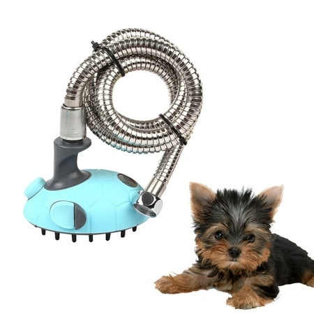 dog grooming shower heads mobile dog grooming Bath Massager Handheld Sprayer for Dogs Pet dog groomer dog shampoo dog wash Shower Bath Multifunctional Blue Medium with Stainless Steel (Best Little Pet House Grooming & Washing)