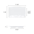 thumbnail image 2 of Excellante Classic White Extra Heavy Weight Melamine Dinnerware Collection 11 1/4" X 7 1/4" Wave Rectangular Plate, Comes in Dozen, 2 of 4