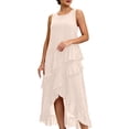 thumbnail image 2 of Blmnix Peplum Dresses for Women Flowy Dresses Tank Dress Elegant Under Dress Crew Neck Maxi Sleeveless Yellow Adaptable Women Summer Dresses S, 2 of 6