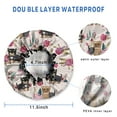 thumbnail image 3 of Shower Caps,Yorkie and Pioneer Flower Waterproof Shower Cap for Women 4 Pieces,Double Reusable Hair Cover for Shower PEVA Elastic Stretch Hem, 3 of 7