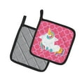 thumbnail image 2 of Caroline's Treasures Quatrafoil Pink Unicorn Pair of Pot Holders, 2 of 2