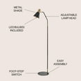 thumbnail image 4 of JONATHAN Y Apollo 61" Modern Metal LED Task Floor Lamp, Black/Brass Gold, JYL6130A, 4 of 8