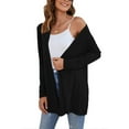 thumbnail image 6 of Light Weight Cardigan Women Women's Open Front Cardigans Long Sleeve Casual Soft Drape Fall Cardigan Cardigan Sweaters for Women Lightweight Black L, 6 of 7