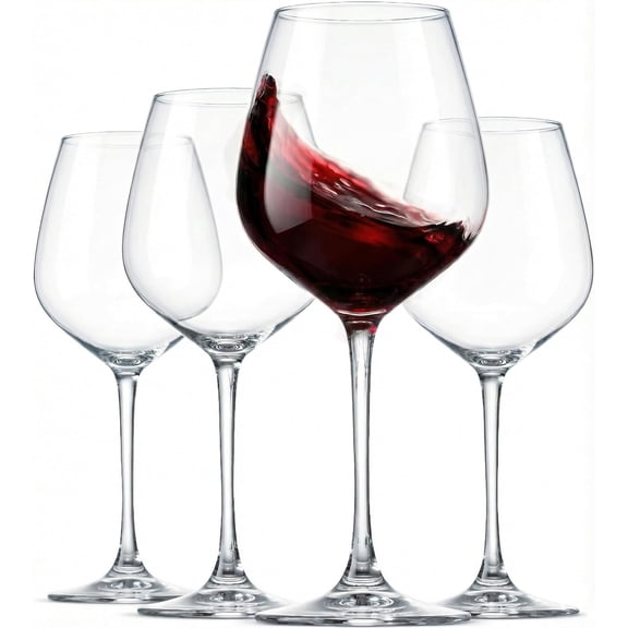 Italian Red Wine Glasses - 18 Ounce Glass Clear (Set of 4)