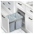 thumbnail image 2 of 40L Under Counter Pull-Out Dual Trash Can System, Double Recycling Trash Can with Lid for Cabinet, Sliding Kitchen Waste Bin, Gray, LF-POTC2$$Storage, 2 of 5