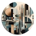 thumbnail image 2 of Designart "Symmetry in Motion Blue and Black I" Modern Geometric Metal Round Wall Decor, 2 of 5