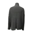 thumbnail image 4 of Seyurigaoka Autumn Winter Oversized Sweater for Women Long Sleeve High Neck Hollow Out Mesh Patchwork Knitwear Knitted Jumpers Tops, 4 of 5