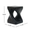 thumbnail image 5 of GDF Studio Wood Grain Twisted Spiral MGO Outdoor Side Table, Black, 5 of 5
