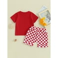 thumbnail image 5 of Musuos Toddler Baby Shorts Set, 6 12 18 24M Short Sleeve Crew Neck T-shirt with Plaid Shorts Summer 2-piece Outfit for Boys Girls, 5 of 10
