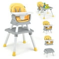 thumbnail image 1 of Babyjoy 8-in-1 Baby High Chair Convertible Dining Booster Seat w/ Removable Tray Yellow, 1 of 8