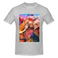 thumbnail image 4 of Bingfone Oil Paintings Of Elephants Men'S Loose Fit Short-Sleeve Pocket T-Shirt, 4 of 7
