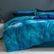 thumbnail image 4 of Juego De Cama De Microfibra De 4 Piezas con Estampado De Cielo Estrellado, Funda Nórdica, Sábana Y 2 Fundas De Almohada, Juego De Cama para Dormitorio De Adultos Y Niños (delfín Azul, 220x240), 4 of 5