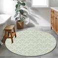 thumbnail image 3 of Retro Green Round Rugs for Living Room 3ft Floral Modern Abstract Geometric Non Slip Circle Rug Washable Low-Profile Indoor Carpet for Bedroom, Dining Room, Bathroom, 3 of 9