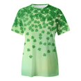 thumbnail image 4 of Clearance Sales Today Deals Prime Women Summer Casual Shirts Women Daily Casual Printed Short Sleeve O Neck T Shirt Tops Beach Vacation Clothes, 4 of 5
