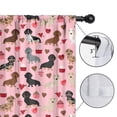 thumbnail image 4 of Blackout Kids Curtains,Pink Cute Dachshund Dog and Love Heart Childrens Insulated Curtains Set Of 2,Bedroom Essentials,Toddler Room Decor 42x54in(106x137cm), 4 of 4