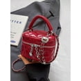 thumbnail image 5 of Wynndora Mini Box Crossbody Bag, red Quilted Metallic Purse with Chain Strap, Top Handle & Heart Charm, Women's Evening Clutch, 5 of 7