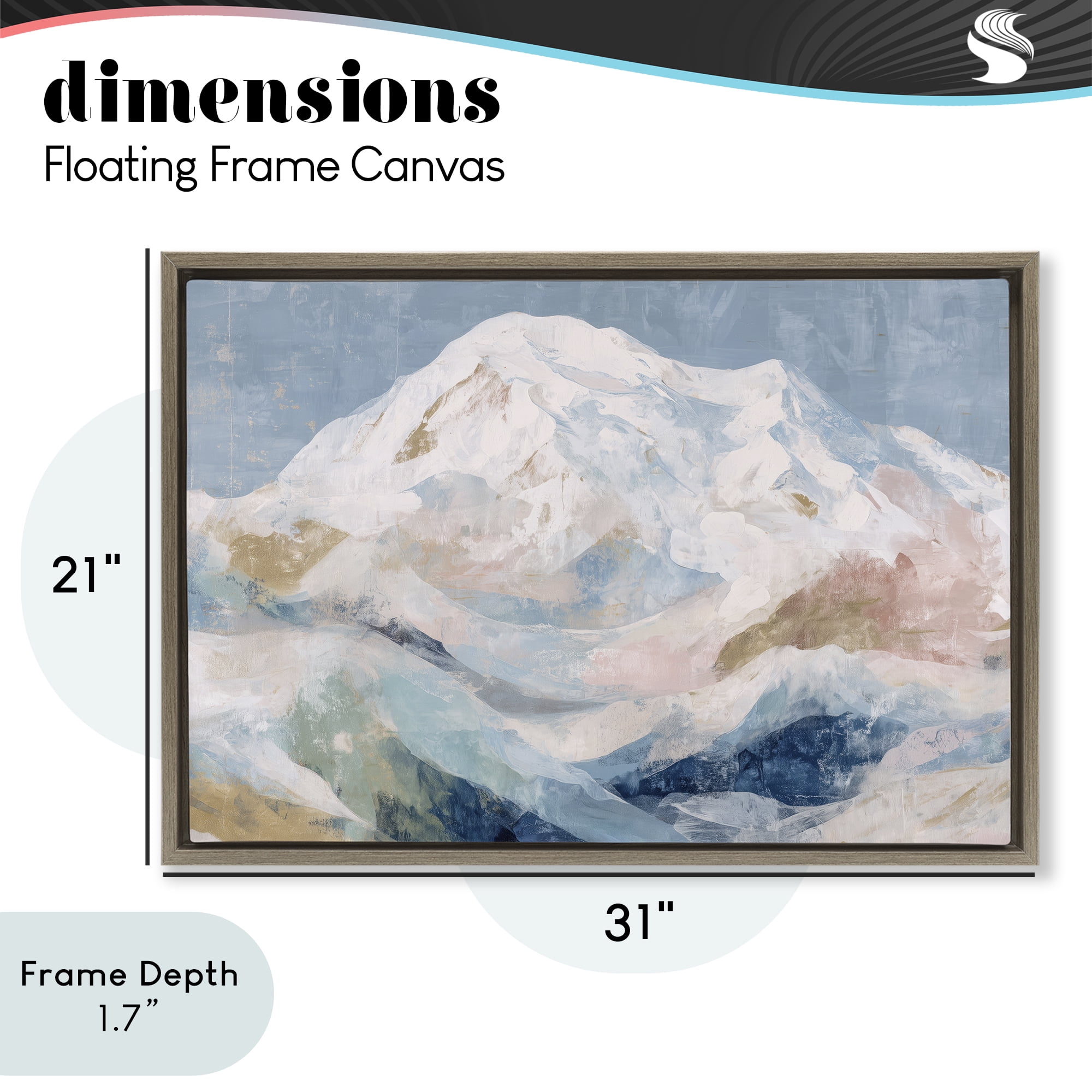 Stupell Industries Icy Mountain Range at Dusk Brown Framed Floater Canvas Wall Art, design by Chromatic Storm Studio
