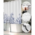 thumbnail image 5 of Split Shower Curtain for Transfer Bench, Blue Spring Floral Fabric Shower Curtains for Bathroom, Watercolor Botanical Summer Vintage Tub Sliding Transfer Bench Waterproof Bath Curtains 72"x84", 5 of 9