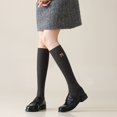 thumbnail image 2 of Xijirk Womens Knee High Socks Black Bow Embroidered Cotton Crew Socks Size:One Size, 2 of 4