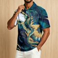 thumbnail image 5 of Tie Dye Polo Shirts for Men Henley Short Sleeve Cotton Linen Tees Causal Vacation Loose T Shirts, S, 5 of 6