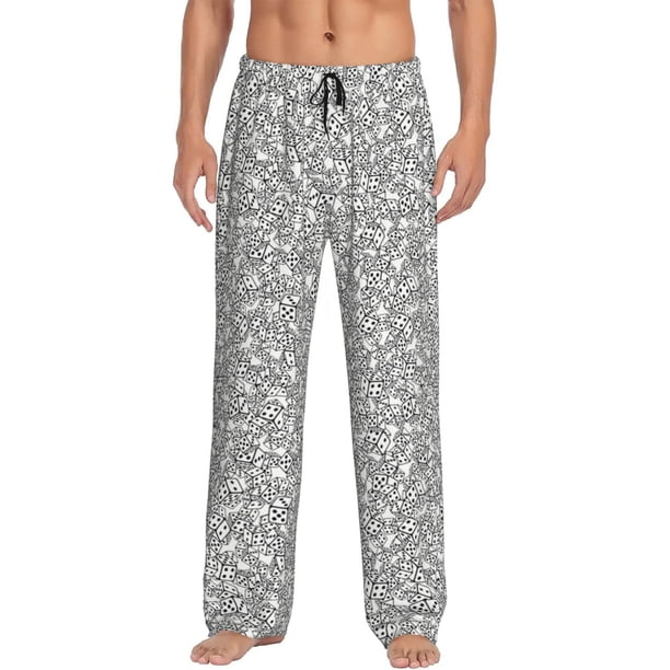 Fotbe Dice Cubes Pantalones de Pijama para Hombre, Pantalones de Dormir, Pantalones de Casa con Cintura Ajustable y Bolsillos-3X-Large
