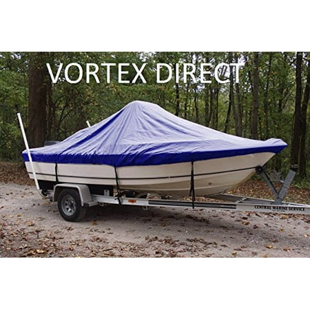 VORTEX HEAVY DUTY BLUE CENTER CONSOLE BOAT COVER FOR 14'7
