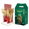 thumbnail image 1 of Gold Silverware Set Stainless Steel  24 Piece Anti-Rust Mirror Polished Flatware Gold Utensils Set Service for 6 with Gift Packaging  Dishwasher Safe  Hotel Tableware Wholesale, 1 of 6