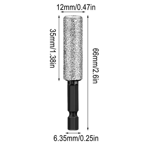 Broca para granito, vástago hexagonal, afilado de bordes, perforación en seco, cerámica, baldosas vitrificadas, cabeza de molienda de vidrio, 12mm biselado, taladro de perforación de agujeros con mang