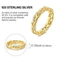 thumbnail image 4 of MULA Original Sparkling Weaving 925 Sterling Silver Finger Ring Golden Color AAA Zircon For Women Birthday Wedding Gift Jewelry, 4 of 6
