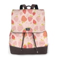 thumbnail image 1 of Disketp Strawberry Mochila de Cuero para Mujer, Bolso de Espalda Antirrobo con Estilo para Viaje, Trabajo y Uso Diario, 1 of 4