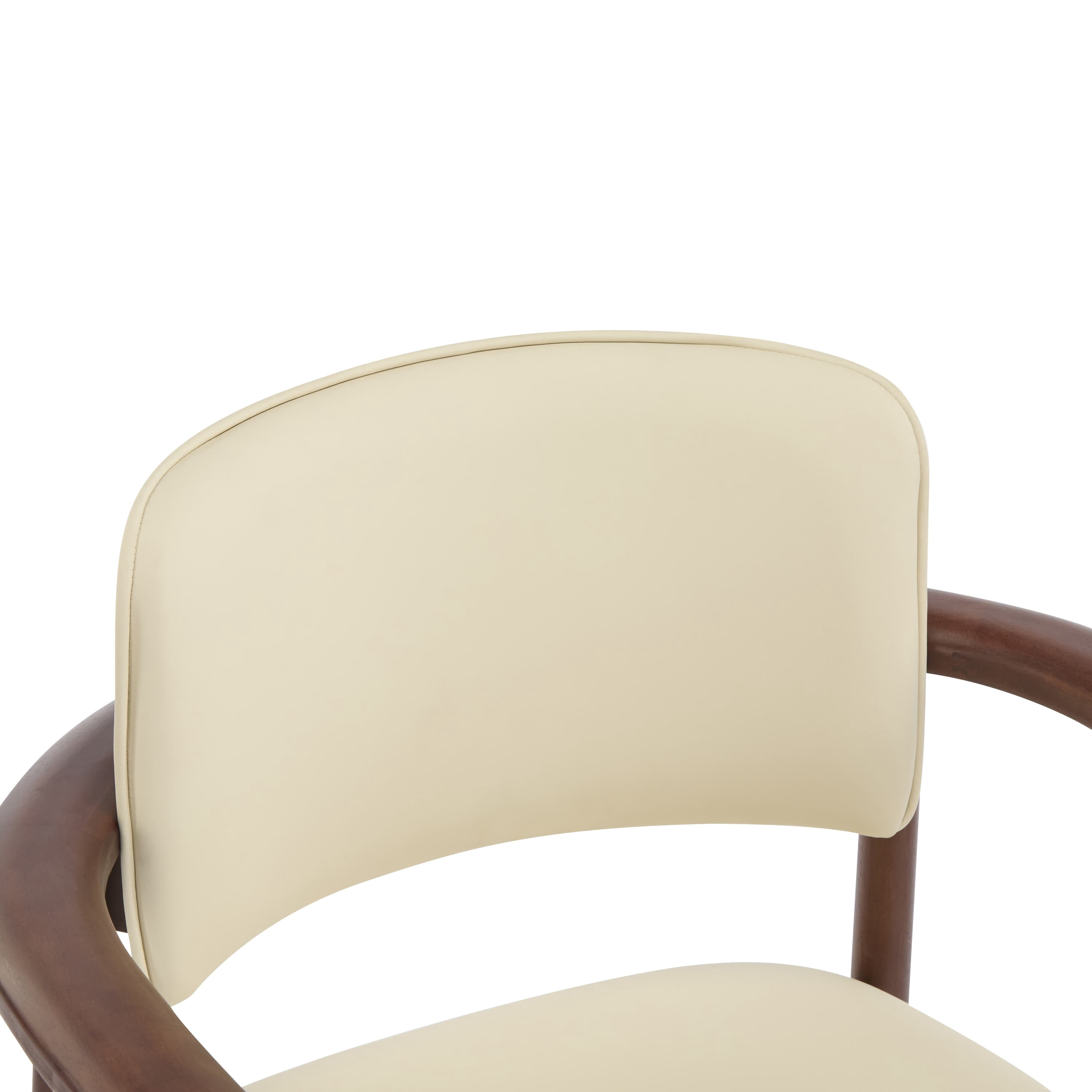 MAYEERTY 2-Pack Rubber Wood Dining Chairs - Sturdy, Comfortable PU Foam Seat for Home/Kitchen