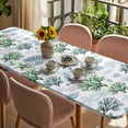 thumbnail image 3 of Sage Green Coastal Table Cloths for 8 Foot Rectangle Tables, Coral Starfish Seaside Summer Beach Patio Waterproof Elastic Fitted Tablecloths, Washable Rectangular Table Cover for Camping, 3 of 8