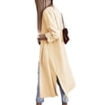 thumbnail image 4 of SAYOO, gabardina abierta por delante para mujer, cárdigan largo de manga 3/4 informal holgado de Color sólido para ropa de calle de otoño SAYOO  moda, 4 of 5