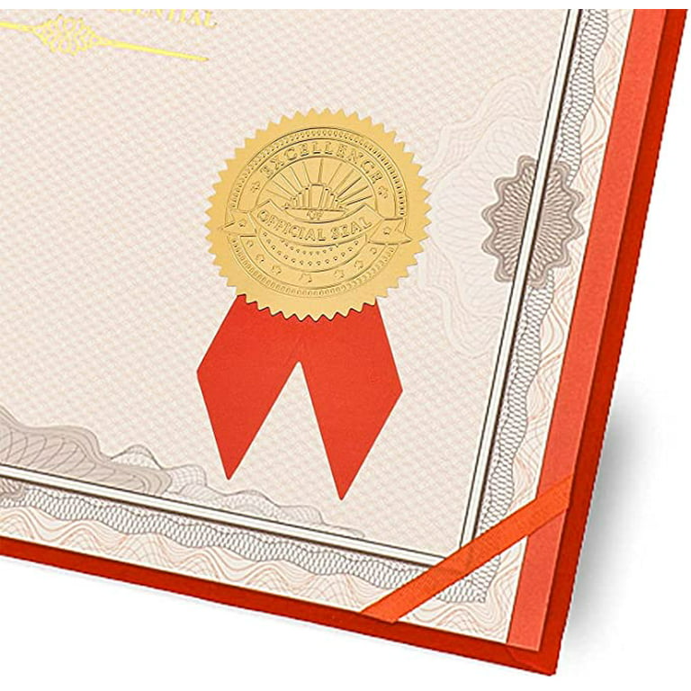 2 Inch Matte Gold Foil Notary & Certificate Seals, Roll of 500 by