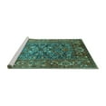 thumbnail image 2 of Ahgly Company Machine Washable Indoor Rectangle Oriental Turquoise Blue Industrial Area Rugs, 3' x 5', 2 of 4